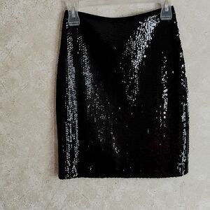 Sequin Black Mini Vintage Skirt, Party, Dressy, Clubwear